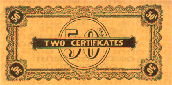 Garnet Carter Co Certificate 50 cent back